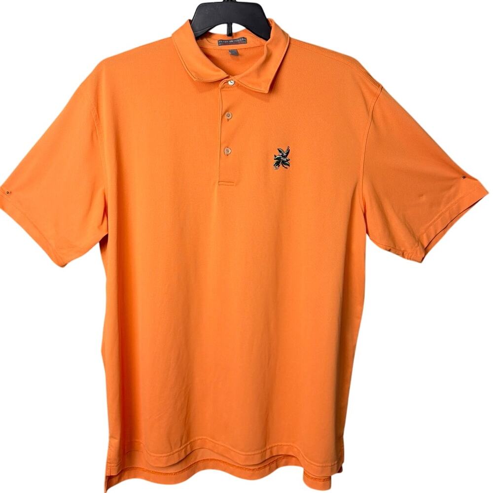 Peter Millar Polo Shirt Summer Comfort Bright Orange XL Golf Preppy Performance